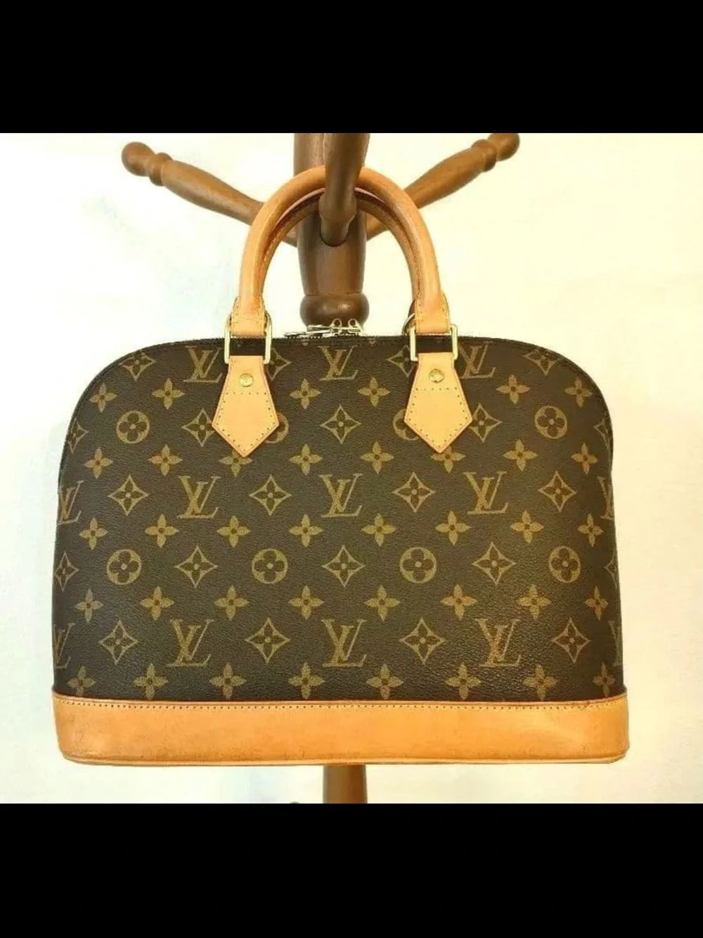 Louis Vuitton Monogram Alma Satchel in Brown and Tan